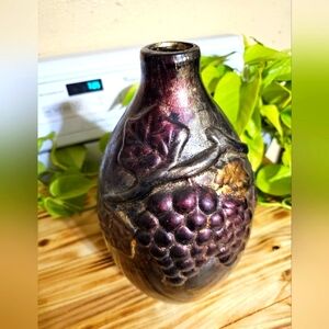 Kirkland's Lacquered Gold Purple Coper Foiled Ceramic vase 15' tall